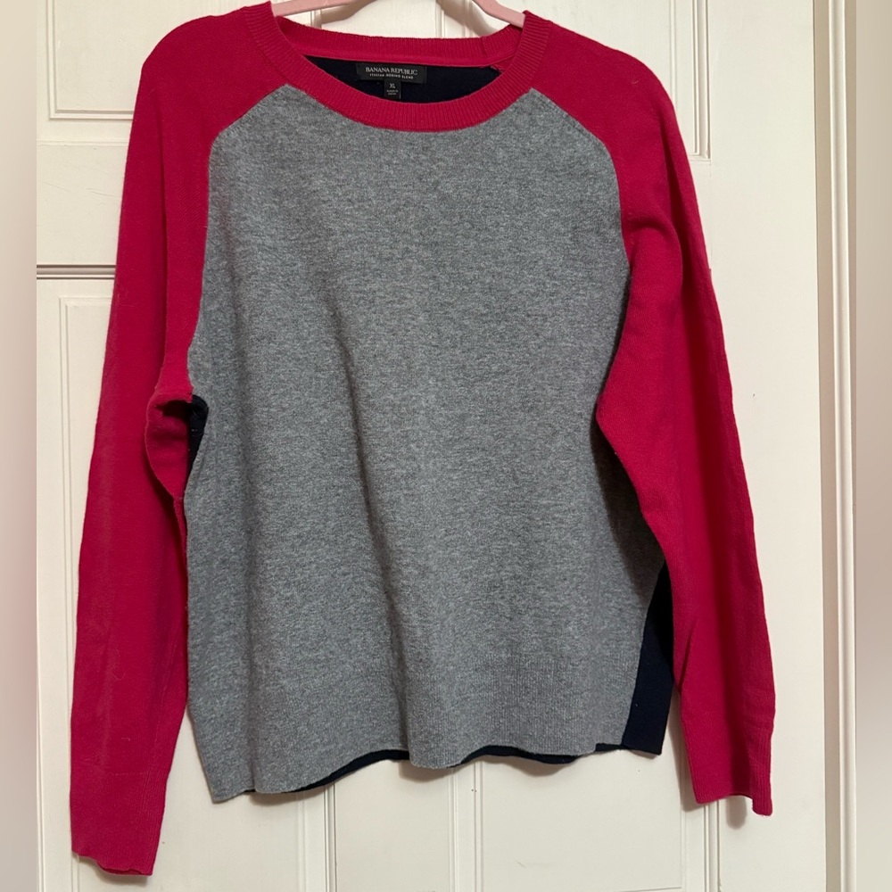 Banana Republic Color Block Sweater - Pink, Navy and Grey